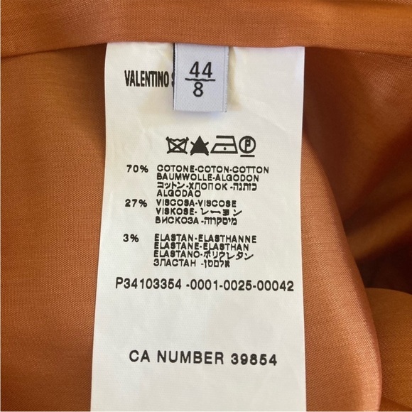 Valentino Roma Dress NWT Deep V Neck with Pleating Detailing in Terracotta - Picture 8 of 9